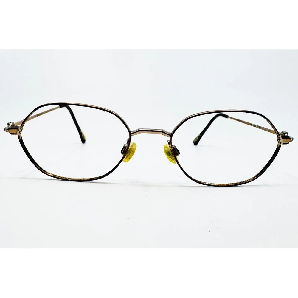 Anne Klein Eyeglasses Womens Gold Metal Oval Frame 50-17-135 6013 K1028 50mm